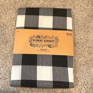 Robert Stanley Black and White Checkered Tablecloth